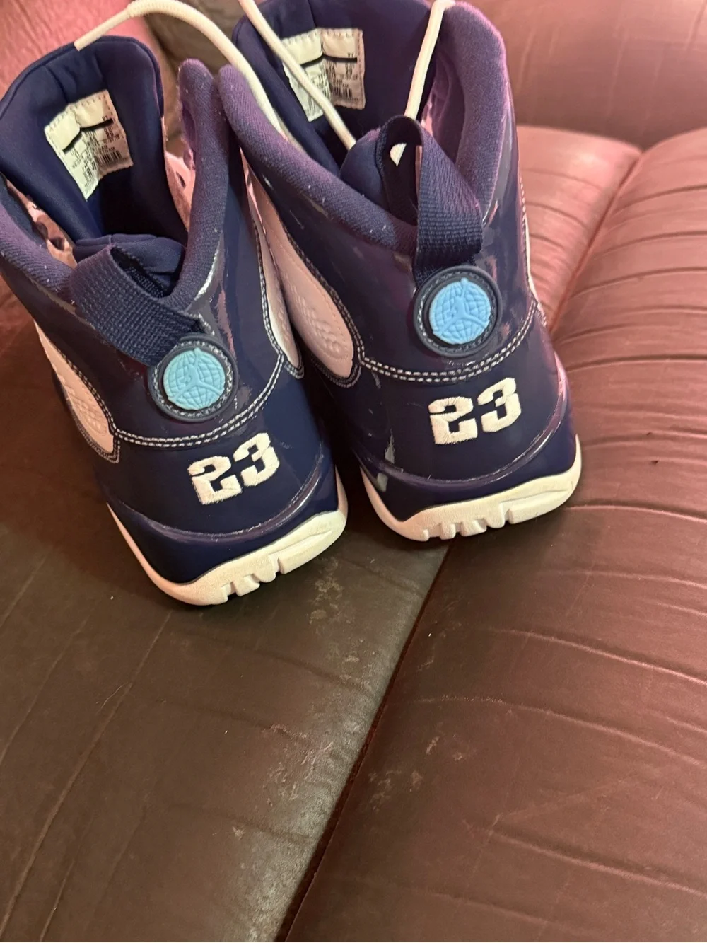 Jordan High-Top Sneakers in White & blue